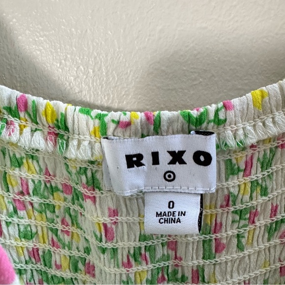 RIXO x Target Colab Green White Floral YTK Midi Dress Peasant Cottagecore Boho 0 - Picture 7 of 13